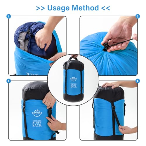 OMVMO 45L Water-Resistant Compression Sack, Sky Blue Sleep Bag