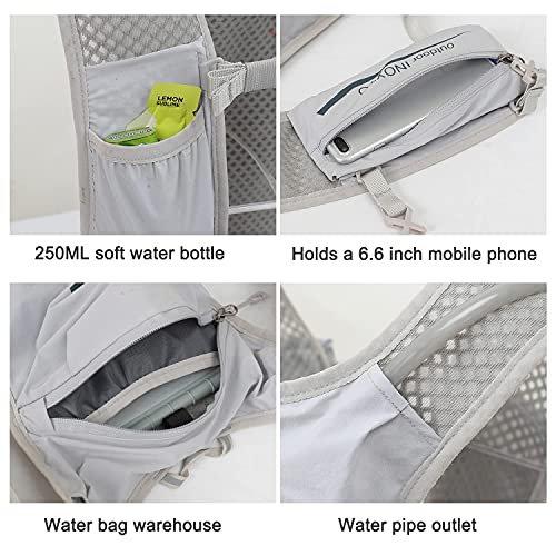 Lightweight Hydration Vest Backpack with Water Bladder - Gray