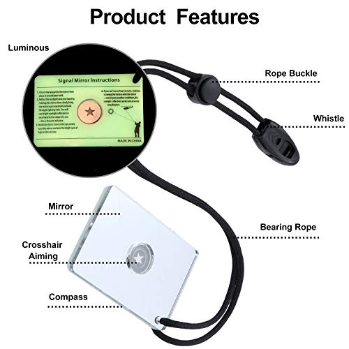 Jetec Reflective Signal Mirrors for Outdoor Survival