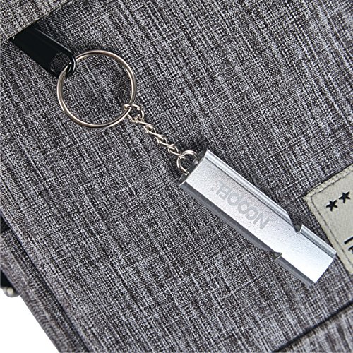 Noopel Double Tube Survival Whistle with Keychain (2 Pack)