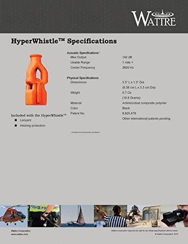 HyperWhistle: World's Loudest Survival Whistle - 142db Black