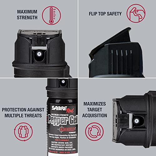 SABRE Pepper Gel: Maximum Police Strength OC Spray