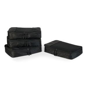 4 Piece Travel Organizer Cubes Set, Medium, Black