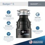 InSinkErator Badger 5 Garbage Disposal, 1/2 HP, Black