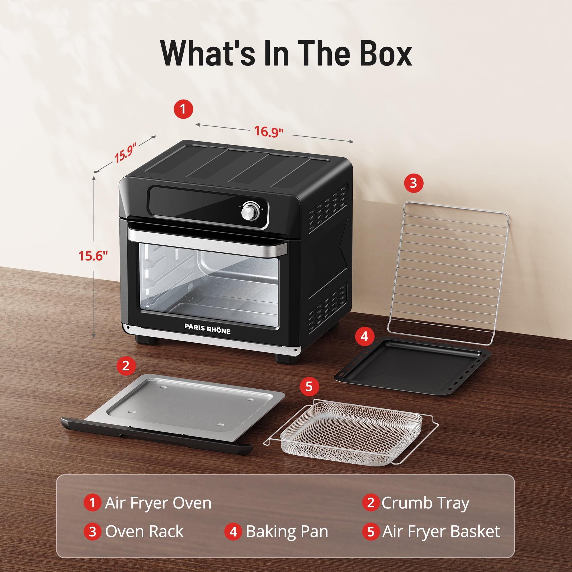 26QT Large Convection Air Fryer Oven with Recipes