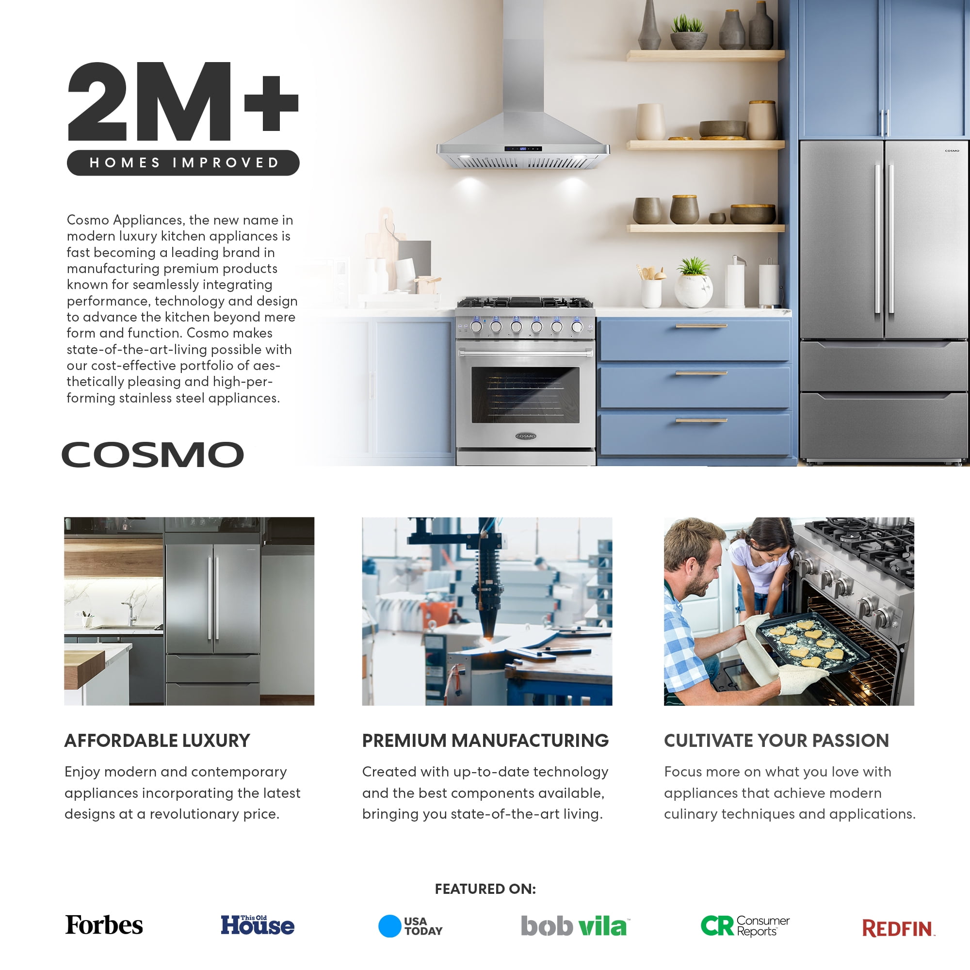 Cosmo 30" Commercial Electric Range with Convection Oven