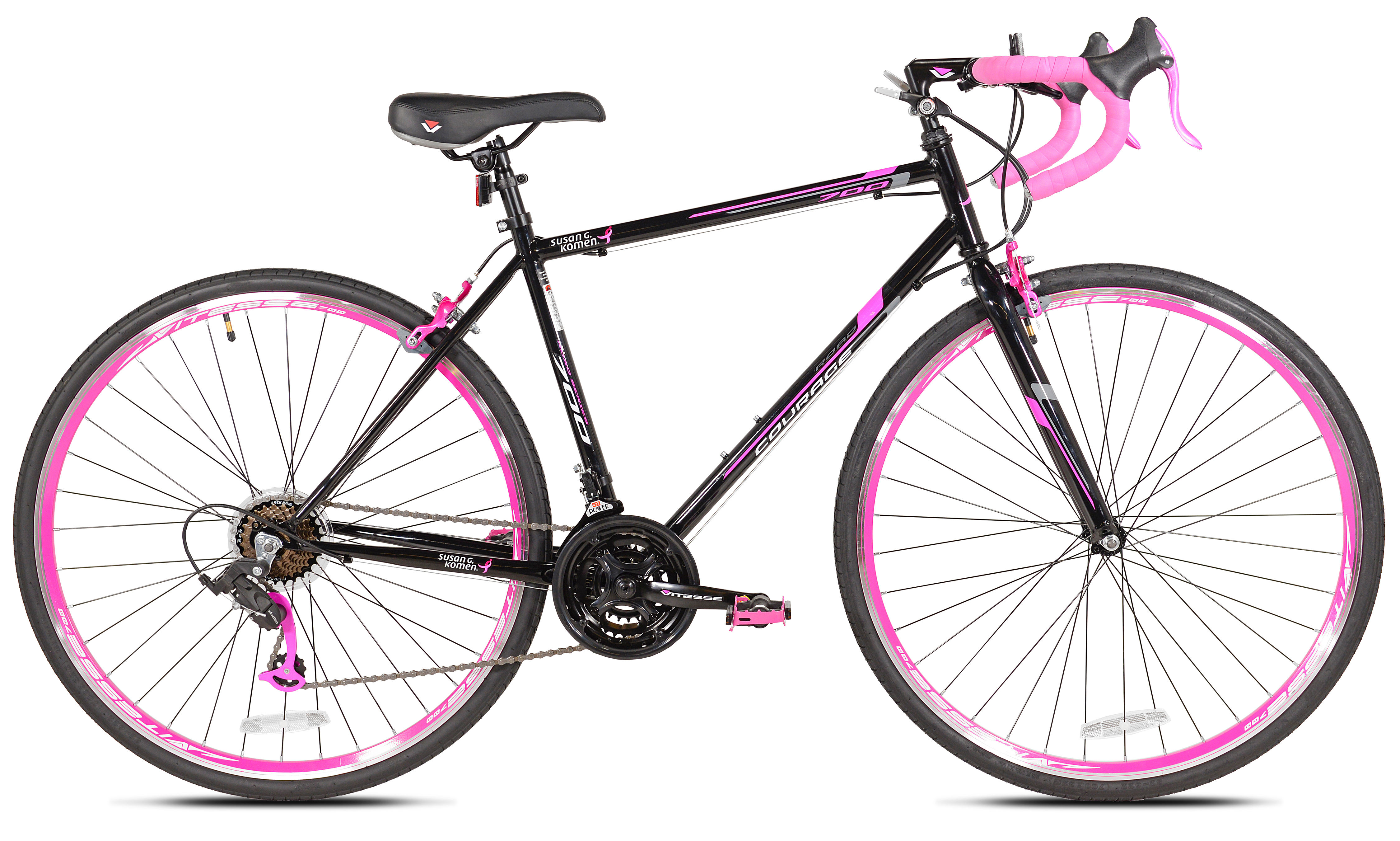 Pink and Black Women's Road Bike