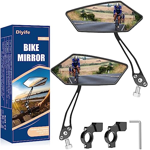 Diyife Bike Mirror 2 PCS, HD Wide Angle Mirror
