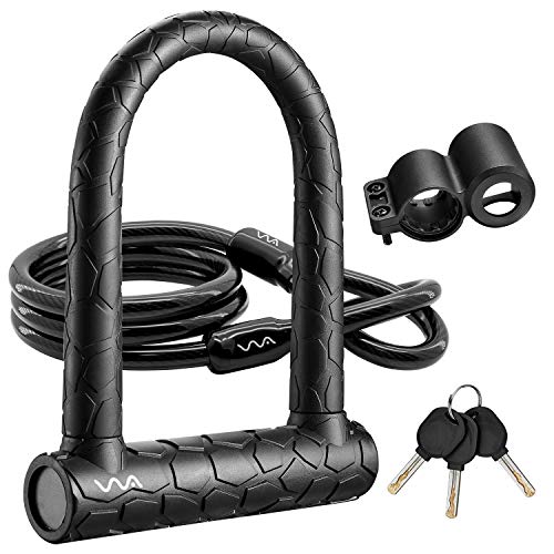 Robust bike lock with cable and key