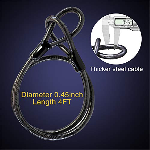 Robust bike lock with cable and key