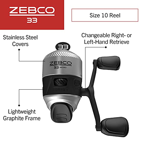 Zebco 33 Micro Spincast Reel - Size 10, Bite Alert