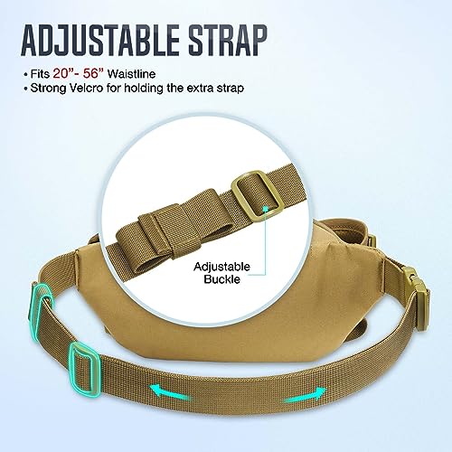 Piscifun Adjustable Waist Fishing Tackle Bag - Khaki