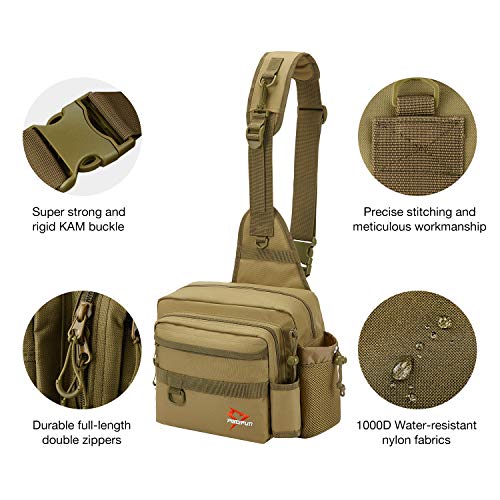 Piscifun Lightweight Fishing Tackle Bag with Rod Holder