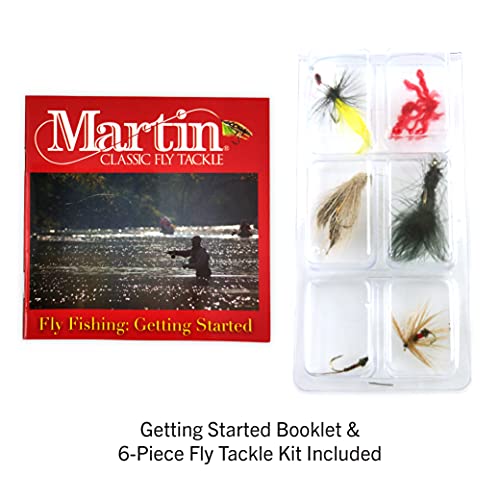 New Martin Fly Fishing Kit, 8-Ft 5/6 Pole, Rim-Control Reel