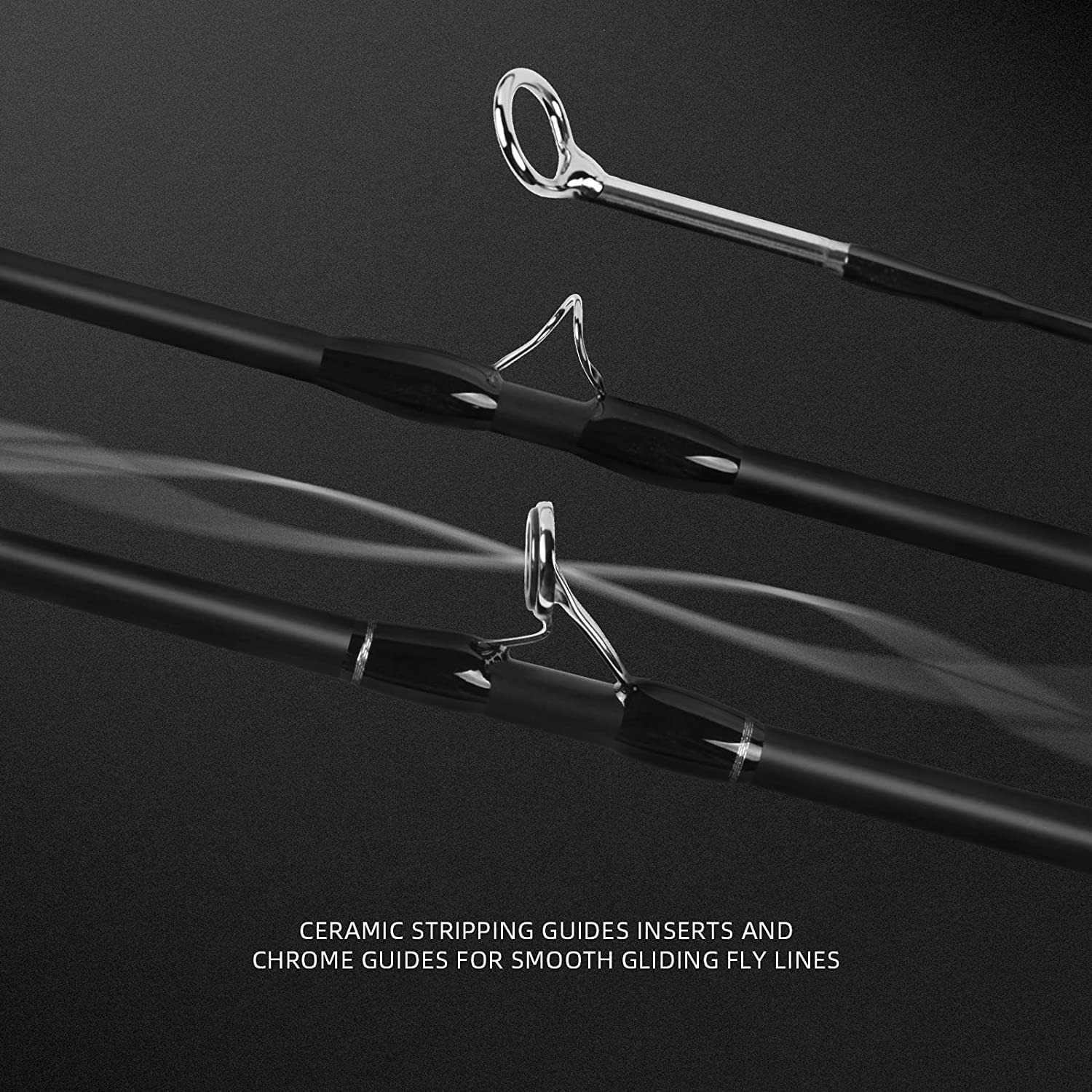 Fly Fishing Rod 4pc 3/4-9ft Matt Black Trout