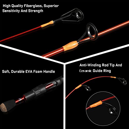 PLUSINNO Ice Fishing Rod and Reel Combo, 26"/27"/28