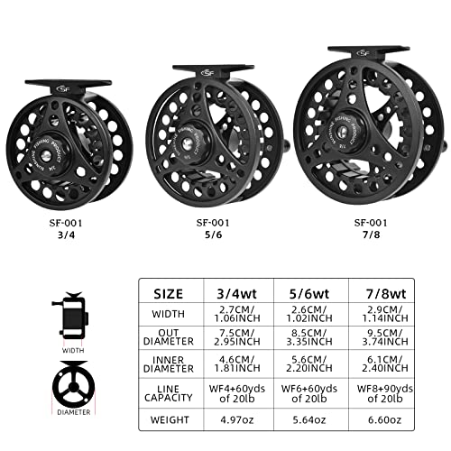 SF Large Arbor Fly Reel 5/6wt Matt Black Combo