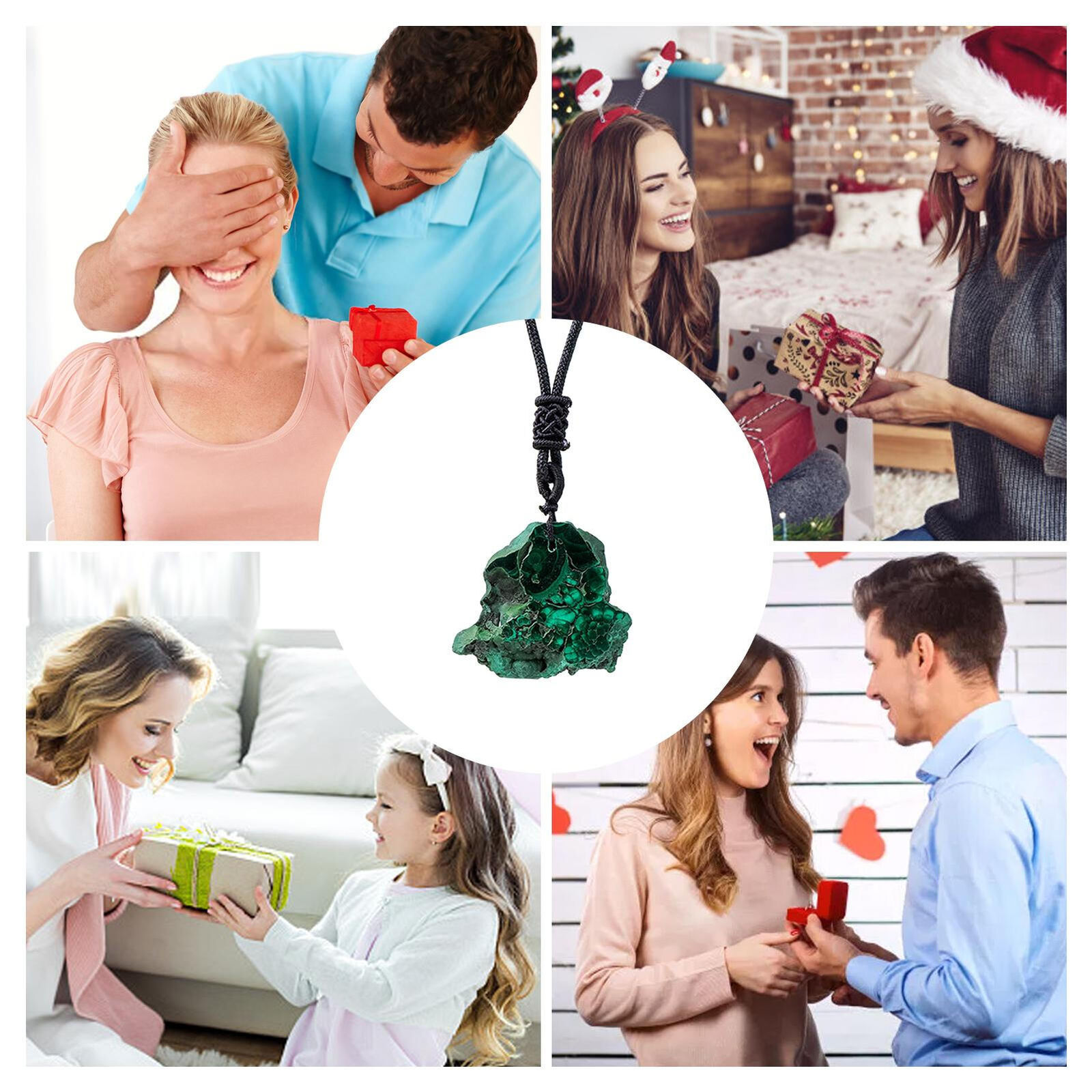 Malachite Crystal Pendant for Christmas Party Wear