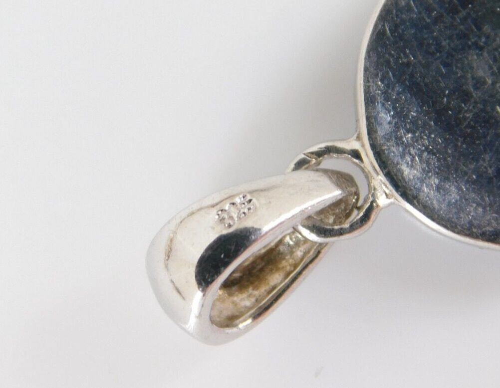 Opal & Onyx Pendant in 925 Sterling Silver