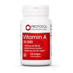 PROTOCOL FOR LIFE BALANCE Vitamin A 25,000 IU - Eye, Retina, and Immune Health - 100 Softgels