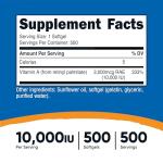 Nutricost Vitamin A 10,000 IU, 500 Softgel Capsules
