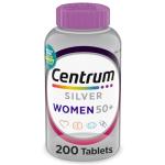Centrum Silver Women's Multivitamin for Women 50 Plus, Multivitamin/Multimineral Supplement with Vitamin D3, B Vitamins, Non-GMO Ingredients, Supports Memory and Cognition in Older Adults - 200 Ct