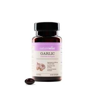 NatureWise Odorless Garlic Pills 1500 mg - with Royal Bee Jelly & Pollen - Herbal Supplement for Heart Health + Immune System + Antioxidants - Gluten-Free, Non-GMO - 60 Softgels [2-Month Supply]