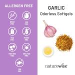NatureWise Odorless Garlic Pills 1500 mg - with Royal Bee Jelly & Pollen - Herbal Supplement for Heart Health + Immune System + Antioxidants - Gluten-Free, Non-GMO - 60 Softgels [2-Month Supply]