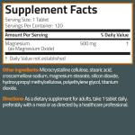 Bronson Magnesium 500 MG Supports Bone & Muscle Health & Nervous System Support - Non-GMO, 120 Vegetarian Tablets