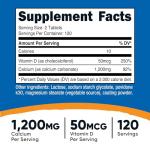 Nutricost Calcium with Vitamin D, 240 Tablets - Calcium (1200mg) Vitamin D (50mcg) Per Serving - Non-GMO, Gluten Free