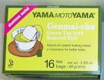 Yamamotoyama Genmai-cha Green Tea with Roasted Rice 16 Count Tea Bags Aluminum Sealed (3 Pack)