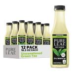 Pure Leaf Iced Tea, Unsweetened Green Tea, 18.5 fl Oz Bottles (Pack of 12)
