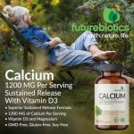Futurebiotics Calcium 1200 MG Per Serving Sustained Release with Vitamin D3 1000 IU Per Serving Non-GMO, 90 Vegetarian Tablets