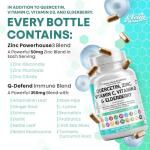 Clean Nutraceuticals Quercetin Zinc Vitamin C Vitamin D Bromelain Elderberry - Lung Immune Support Supplement Adults with Artemisinin, Sea Moss, Echinacea, Allergy Relief