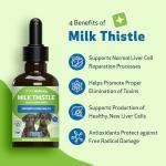 Pet Wellbeing Milk Thistle for Dogs - Organic, Supports Liver Health, Healthy Detoxification, Antioxidants, Liver Cell Support, Silymarins - Veterinarian-Formulated Herbal Supplement 2 oz (59 ml)