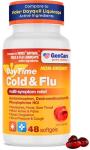 GenCare - Multi Symptom Non Drowsy Daytime Cold & Flu Relief Acetaminophen 325mg, Dextromethorphan HBr 10mg, Phenylephrine HCl 5mg (48 Softgels) Non Habit Forming Pain Reliever & Nasal Decongestant