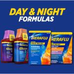 Theraflu Combo Daytime and Nighttime Severe Cold Relief Powder, Honey Lemon Flavor, 12 Count, 6 Daytime + 6 Nighttime
