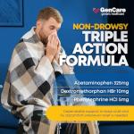 GenCare - Multi Symptom Non Drowsy Daytime Cold & Flu Relief Acetaminophen 325mg, Dextromethorphan HBr 10mg, Phenylephrine HCl 5mg (48 Softgels) Non Habit Forming Pain Reliever & Nasal Decongestant