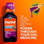 VICKS DayQuil & NyQuil Elderberry Flavor Cold & Flu Liquid Medicine Co-Pack, Multi-Symptom Relief of Headache, Fever, Sore Throat, Minor Aches & Pains, Sneezing, Runny Nose, and Cough, 2x12oz
