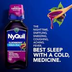 VICKS DayQuil & NyQuil Elderberry Flavor Cold & Flu Liquid Medicine Co-Pack, Multi-Symptom Relief of Headache, Fever, Sore Throat, Minor Aches & Pains, Sneezing, Runny Nose, and Cough, 2x12oz