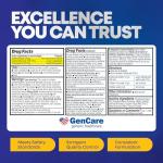 GenCare - Multi Symptom Non Drowsy Daytime Cold & Flu Relief Acetaminophen 325mg, Dextromethorphan HBr 10mg, Phenylephrine HCl 5mg (48 Softgels) Non Habit Forming Pain Reliever & Nasal Decongestant