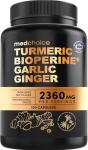 4-in-1 Turmeric and Garlic Supplements with Bioperine 2360 mg Turmeric Ginger Root Capsules with Garlic for Joint, Digestion & Immune Support (120 ct)