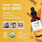 MaryRuth Organics USDA Turmeric Gold Liquid Drops | Herbal Blend | Turmeric Curcumin | Black Pepper | Cassia Cinnamon Bark | Ginger Root | Immune Support | Non-GMO Project Verified | Vegan | 1oz