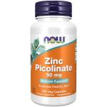 NOW Foods Supplements, Zinc Picolinate 50 mg, Supports Enzyme Functions*, Immune Support*, 120 Veg Capsules (Packaging may vary)