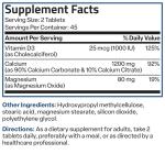 Bronson Calcium 1200 MG Per Serving Sustained Release with Vitamin D3 1000 IU Vitamin D3 Per Serving Non-GMO, 90 Tablets