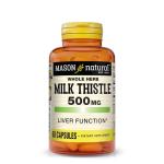MASON NATURAL Milk Thistle 500 mg - Support Healthy Liver Function, Cleanse and Detox, Herbal Dietary Supplement, 60 Capsules