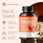 Pure Zinc Supplement 25mg - TRAACS Bisglycinate Chelate - 120 Capsules for Immune Support, Skin Health & Energy - for Men & Women