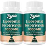 Zingicin Vitamin E Tocotrienols - Liposomal Tocotrienols Supplement 1000mg, Highly Absorbable Delta Tocotrienol and Gamma Tocotrienol for Bone Health, and Antioxidant Support, 120 Softgels