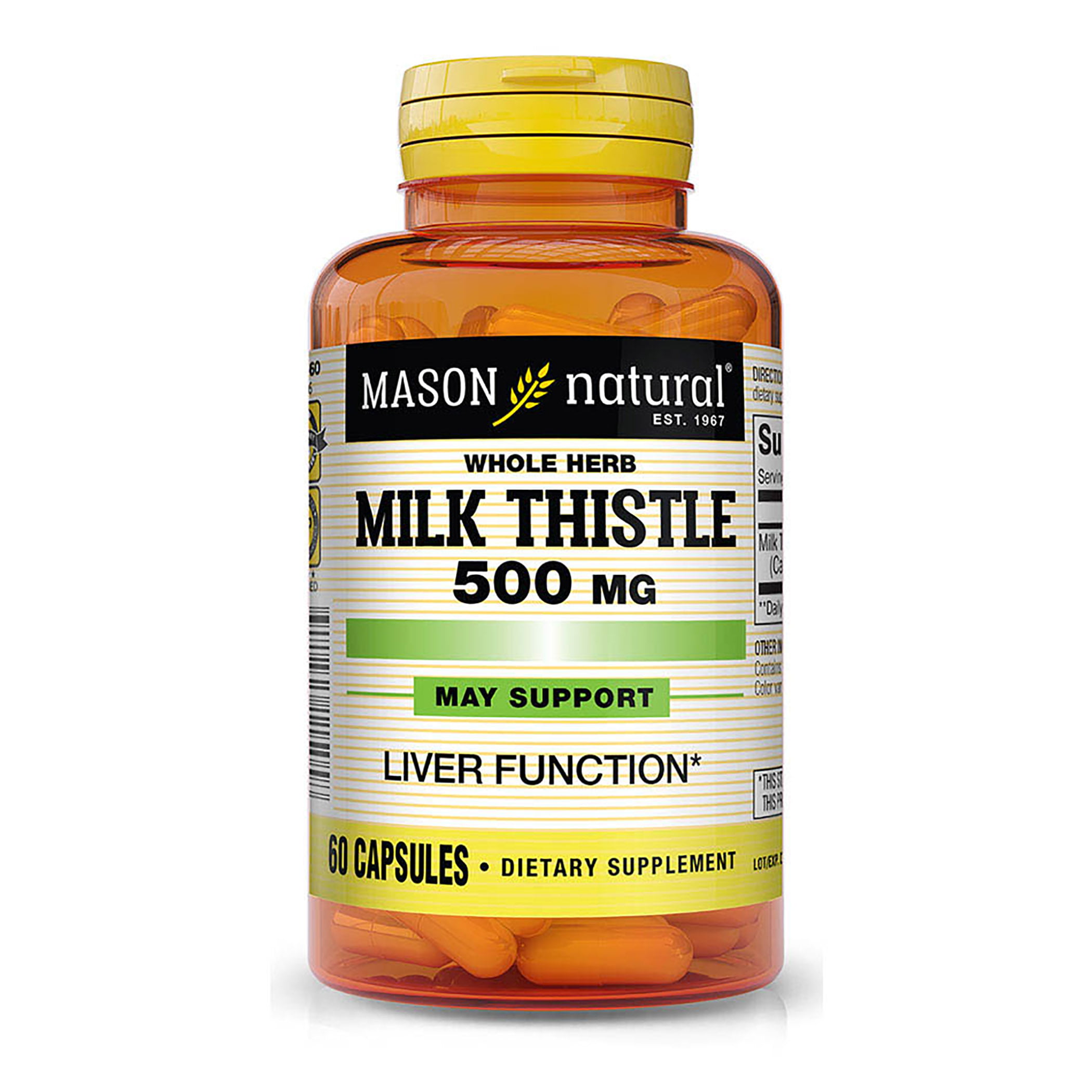 500mg Milk Thistle Capsules - Liver Function Support