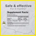 Zarbee's Vitamin D Drops for Infants, 400IU (10mcg) Baby & Toddler Liquid Supplement, Newborn & Up, Dropper Syringe Included, 0.47 Fl Oz